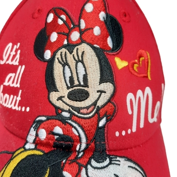 Disney Youth Baseball Hat All About Minnie Mouse Embroidered Red Hat‎ One Size - Picture 2 of 9